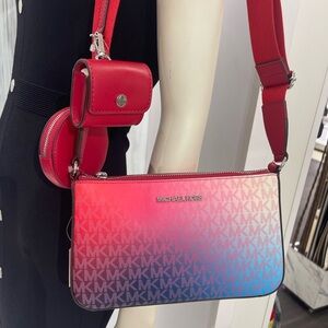 MICHAEL KORS Jet Set Sm Ombré Signature Logo Crossbody Case Apple Airpods Pro®